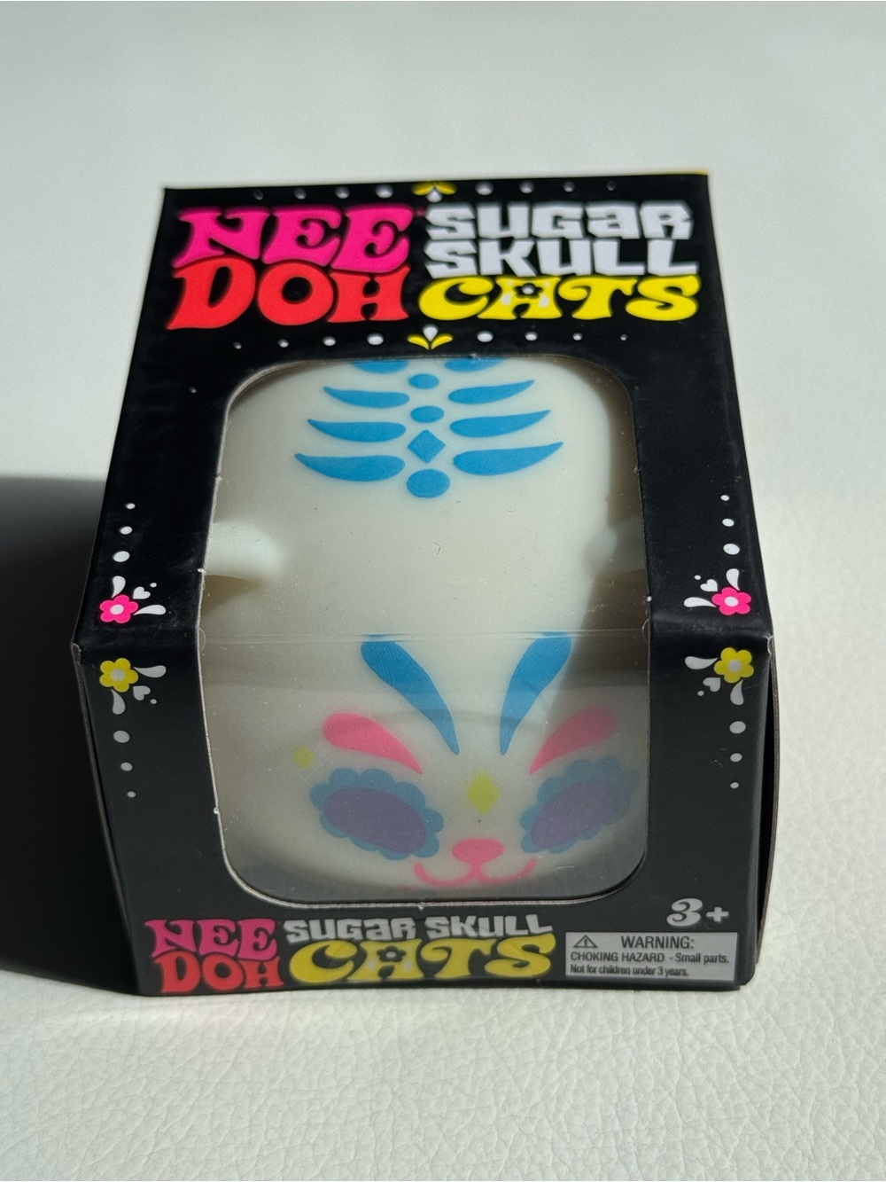 Needoh Sugar Skull Cats Skeleton Squishy Squeeze Glow Halloween Blue SHIPS TODAY
